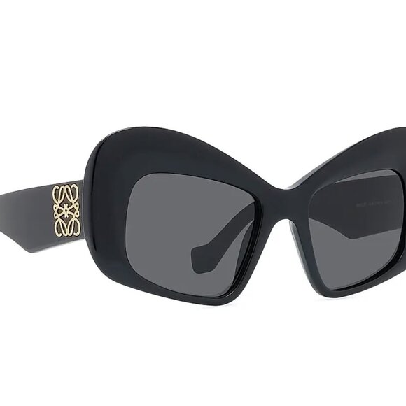 LOEWE Women\'s Butterfly Cat Eye Sunglasses LW40145F 01A Black UV400